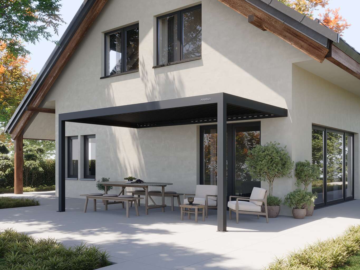 markise freistehend obi Allwetter-Pergola-Bausatz mit manuellem Dach | Serie 4