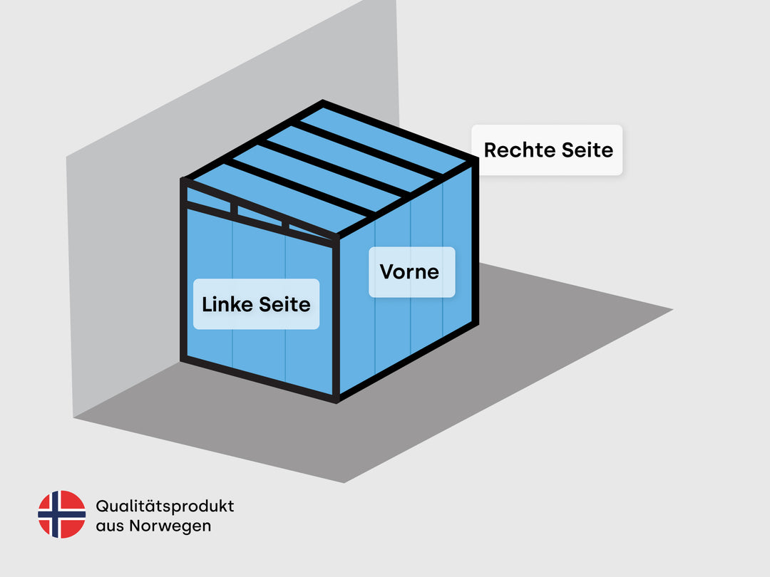 Zeichnung Crystal Wintergarten linke, vorne und rechte Seite